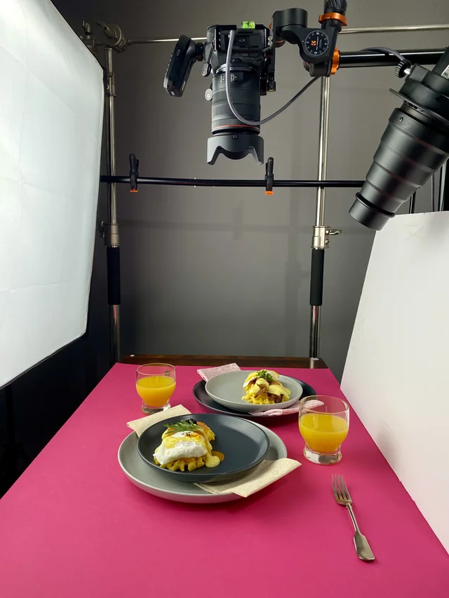 Behind the scenes of waffles shoot