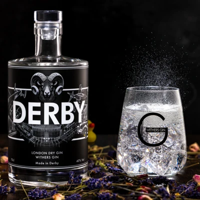 Withers Derby Gin, Derby-made, celebrating Derby, shot in our Derby Studio