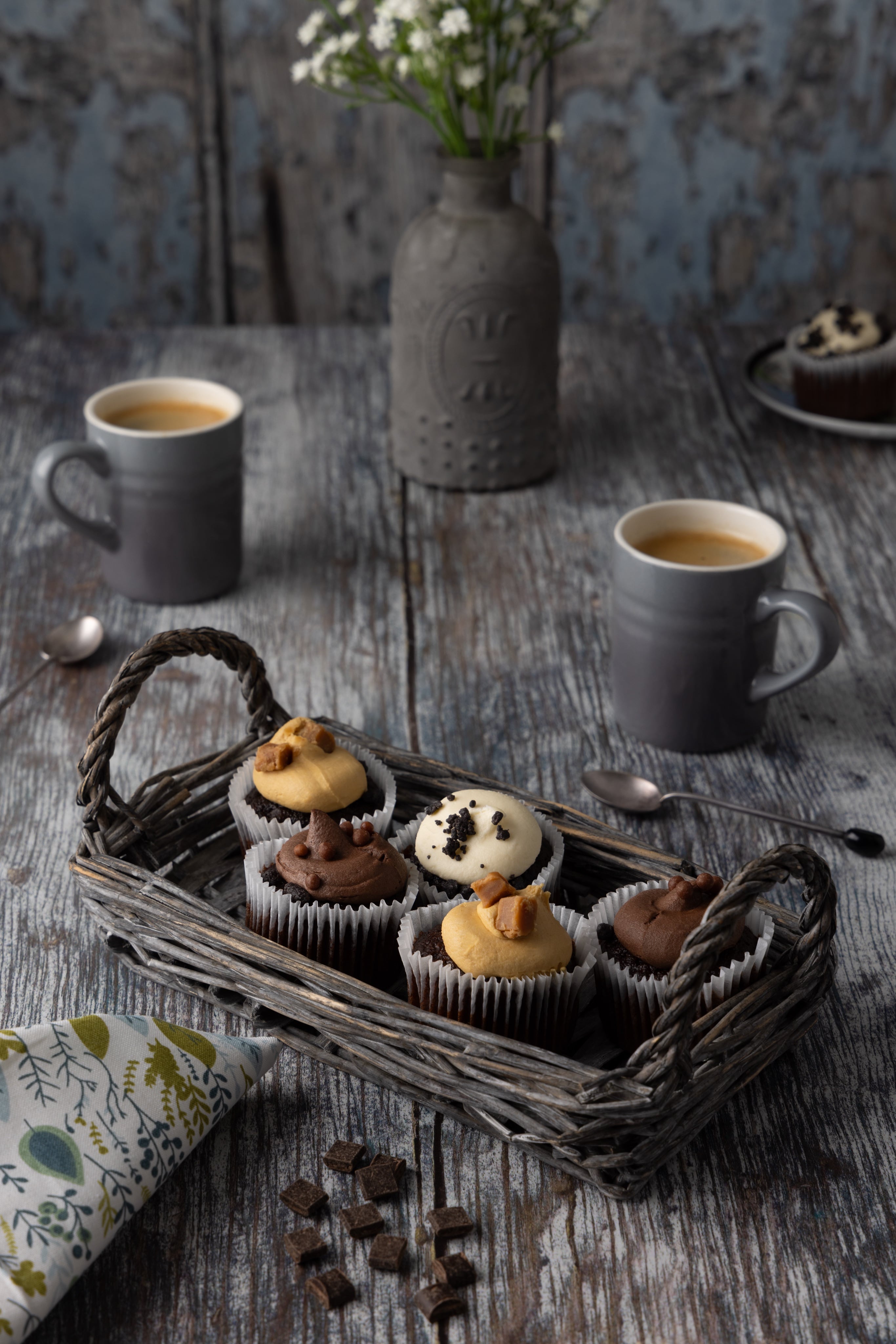 Sharing Coffee and Cake with a Friend. Creative food Photography by JaxMore Food and Drink Photography, in their Derby studio.